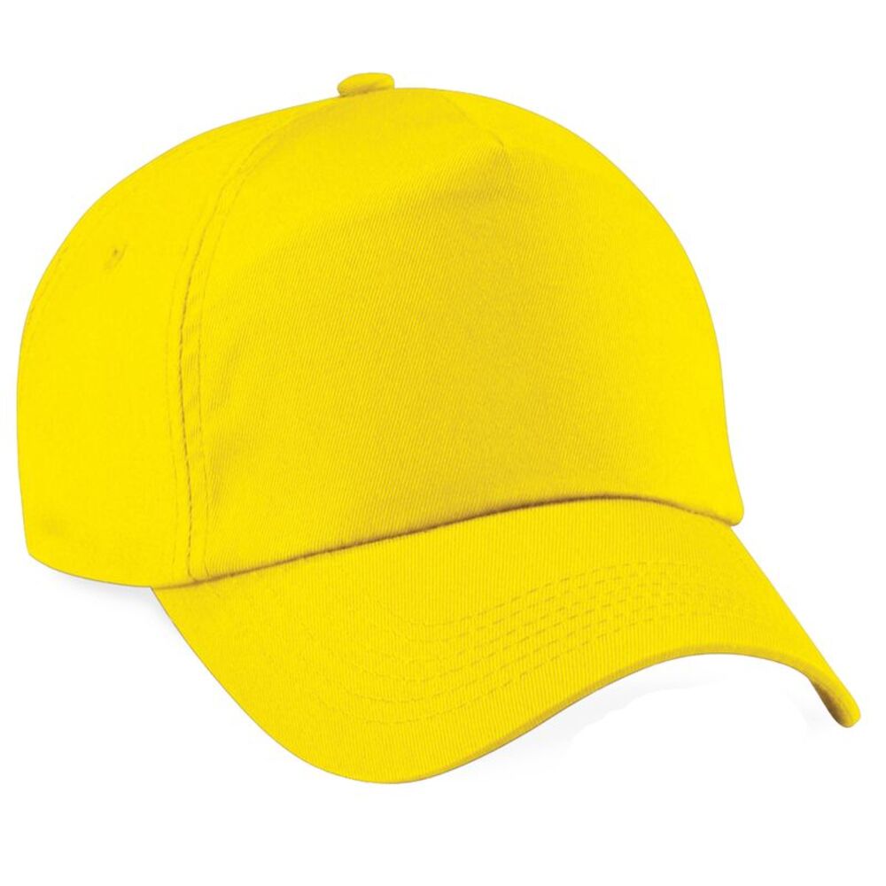 Beechfield Unisex Plain Original 5 Panel Baseball Cap / Yellow
